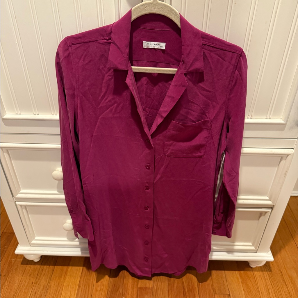 Equipment Fuchsia Button-Down Dress